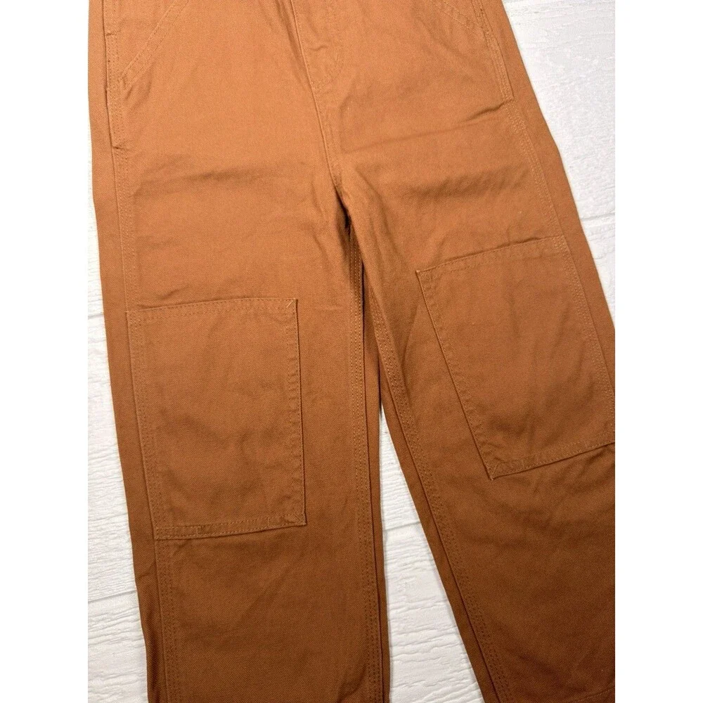 Carhartt 4T Brown Duck Canvas Bib Overalls Double Knee Workwear Farm OX8609-B